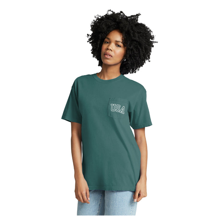Retro Style USA Pocket T-shirt