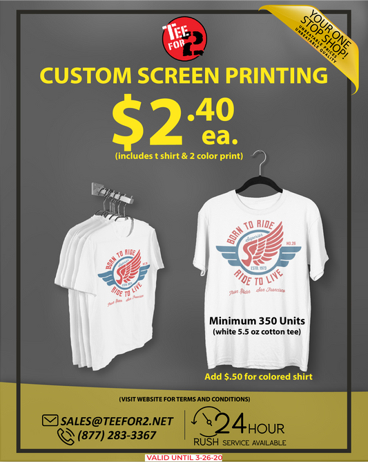 Custom Screen Print Special - EXPIRED