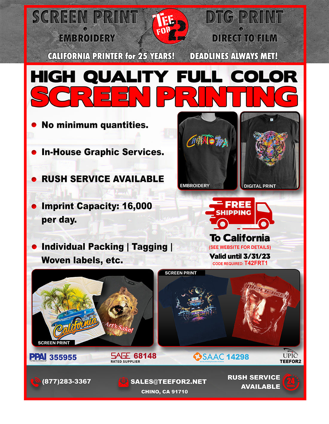 Screen Printing Special