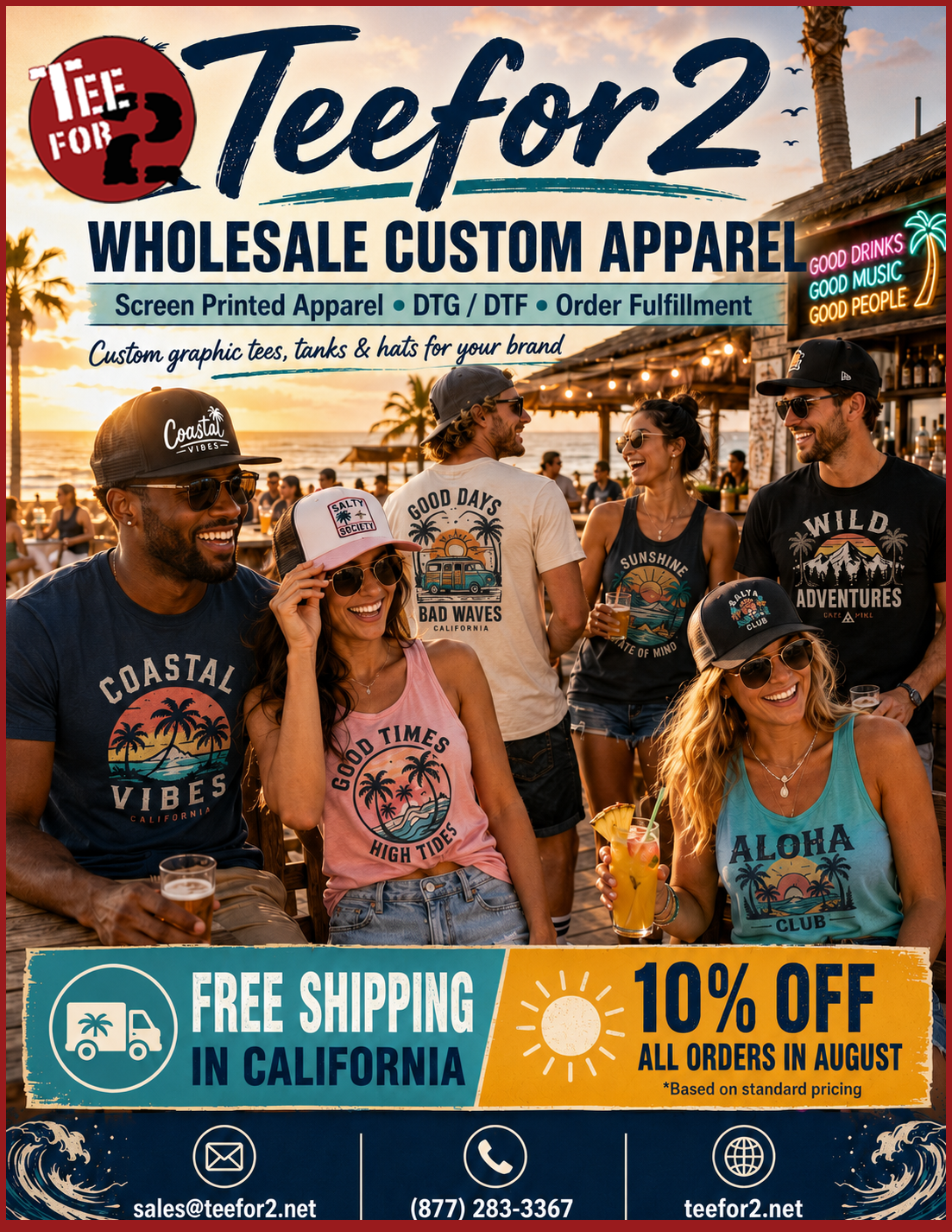 10% OFF ALL ORDERS IN AUGUST + FREE CALIFORNIA SHIPPING