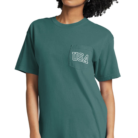 Retro Style USA Pocket T-shirt